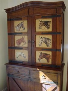 Stepback Horse Cabinet