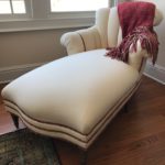 Custom Cozy Creme Chaise On Casters