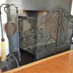 Very Well Crafted Fireplace Screen And Tools