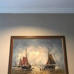 Oil Painting Ships On The Water Signed De Wael