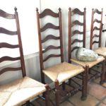 Set Of 6 Ladderback Chairs 2 Arm
