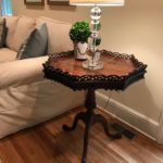 Pair Of Antique Tilt Top Tea Stands With Carved Lace Gallery