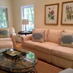Sofa And Pair Of Swivel Cotton Canvas Creme Chairs By Arhause