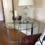 Glass Top Table With Aluminum Base