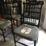 Set Of Six Plantation Style Chairs With Custom Cushions