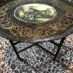 Tray Table With Equestrian Painted Detail