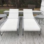 Tropitone Pair Of Chairses With Side Table And Dining Table