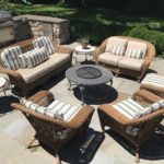 Outdoor Wicker Sofas And Chairs And Firepit