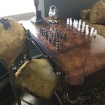 Theodore Alexander Game Table And French Chair Copy