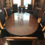 Oval Dining Table with Double Pedestal & 10 Chairs