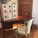 Ethan Allen Cherry Desk And Dollhouse With Furniture