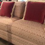 Brand New Bassett Sofa, Decorator Error Pink Red