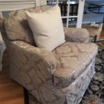 PAIR Of Damask Slipcover Chairs