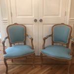 Pair Of Charming French Style Chairs In Robin Blue