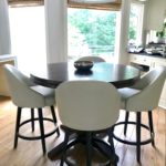 Breakfast Table And 4 White Swivel Chairs