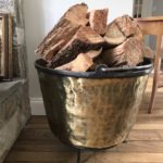 Large Brass Bucket For Firewood Or