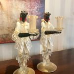 PAIR OF MURANO CANDLESITCKS PERFECT CONDITION 14I NCHES HIGH