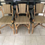 SET OF 8 Cafe Bisto Woven Chairs By Palecek Copy