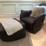 Pair Of Saddle Equestrian Modern Chairs From ABC Carpet