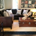 Bernhardt Sectional In Leather And Velvet 9ft By 7ft And All Furnishings And Carpet