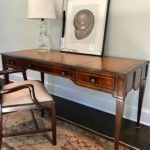 Handsome Desk With Leather Top By Maitland Smith Backside IS Finished!