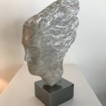 Large Marble Sculpture On Chrome Stand