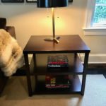 PAIR Of Side Tables And Brass Finish Lamps Tables 23 X25 Top Height 28